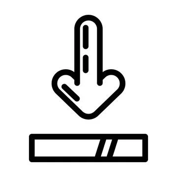 Arrow pointing loading process line icon vector illustration Illustrazione stock