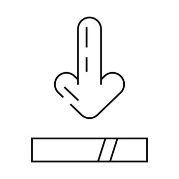Arrow pointing loading process line icon vector illustration Stock Illustration