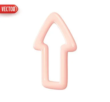 Arrow pointing up. Realistic 3d design In plastic cartoon style. Icon isola.. Stock Illustration