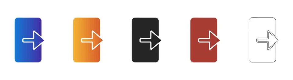 Arrow pointing into rectangle entry icon for interface Illustrazione stock