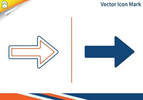 Arrow pointing right direction vector graphic icon design. Stock Illustration