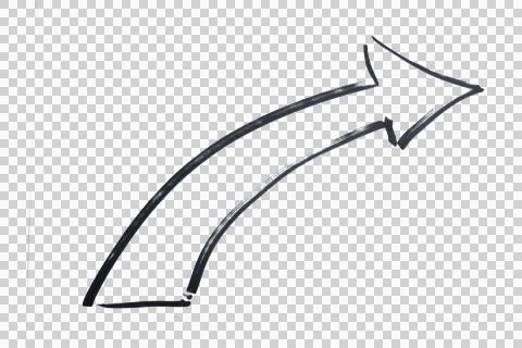 An arrow pointing to the right drawn with a black marker Stock Illustration