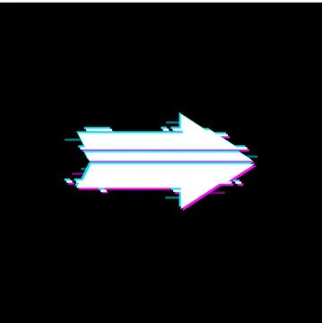 Arrow pointing right, glitch effect, noise defect Stock Illustration