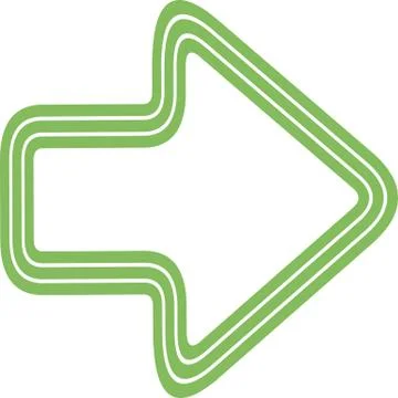 Arrow pointing to the right, green on a white background Stock Illustration