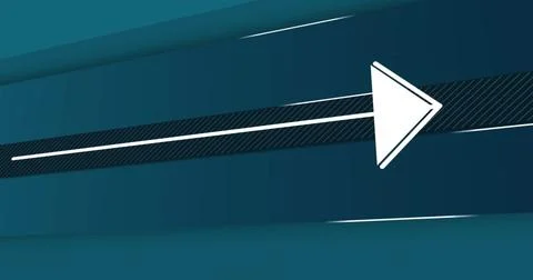 Arrow pointing right image over blue gradient background Ilustración de archivo