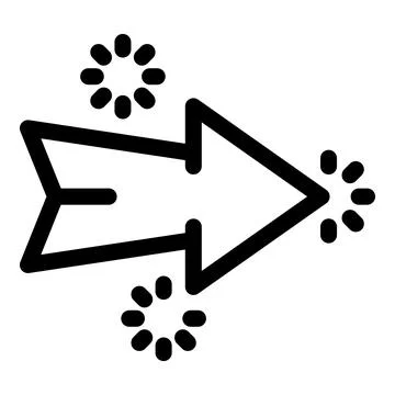 Arrow pointing right with loading circles representing data transfer Ilustración de archivo