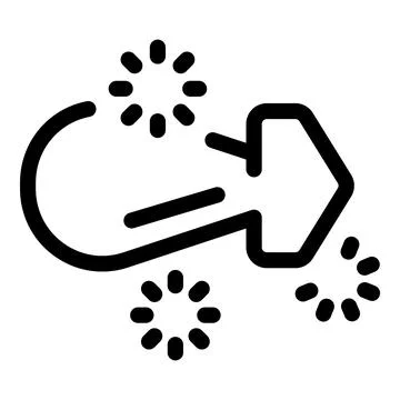 Arrow pointing right with loading circles representing fast forwarding proces Ilustración de archivo