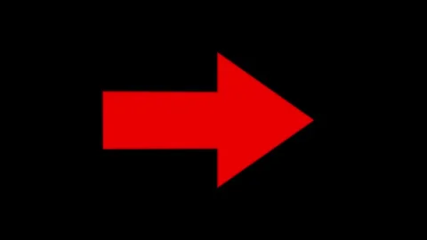 Arrow pointing right motion graphics on a black background animation. Indicating Stock Footage 342088516