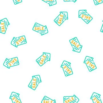 Arrow pointing sale vector seamless pattern Illustrazione stock