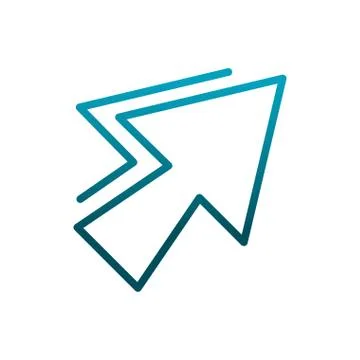 Arrow pointing sign communications gradient line Stock Illustration