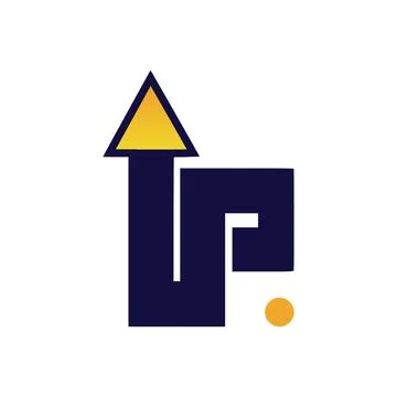Arrow Pointing Upward in a Logo Design Template. Represents Progress. Stock Illustration