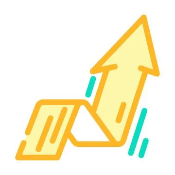 Arrow pointing upward progress color icon vector illustration Stock Illustration