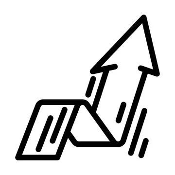 Arrow pointing upward progress line icon vector illustration Illustrazione stock