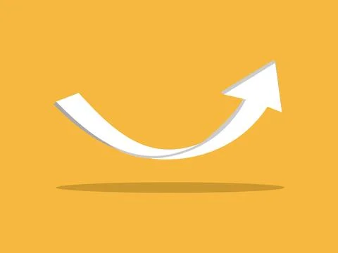 Arrow is pointing upwards, business turnaround concept. Stock Illustration