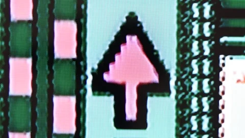 Arrow pointing upwards on computer screen Stock Footage 146490623