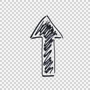 An arrow pointing to upwards drawn with a black marker Stock Illustration