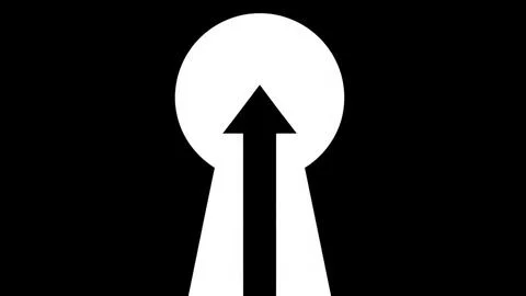 Arrow pointing upwards through a hole Stock Illustration