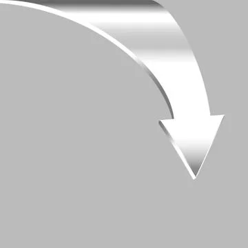 Arrow Points Down. White Silver Metal Color Stock Illustration