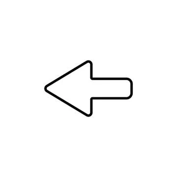 Arrow points to the left line icon Stock Illustration
