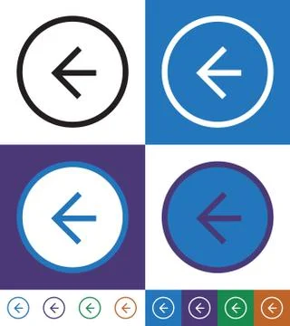 Arrow Points To The Left Line Icon Stock Illustration