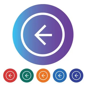 Arrow Points To The Left Line Icon Stock Illustration