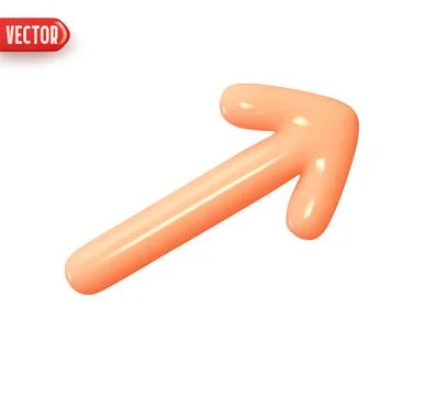 Arrow points. Realistic 3d design In plastic cartoon style. Icon isolated o.. Stock Illustration