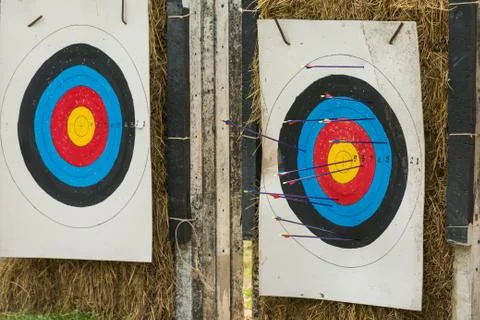 Arrow range field practice target Stock Photos