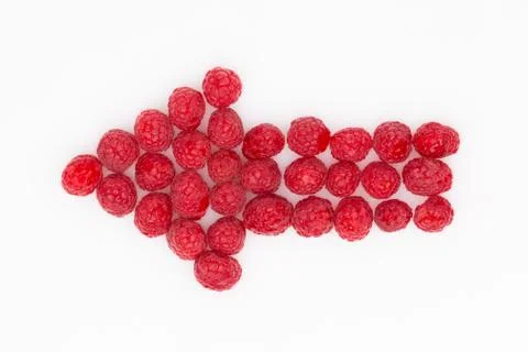 Arrow of raspberries Stock Photos