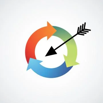 Arrow in a recycle circle target Stock Illustration