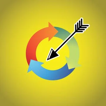 Arrow in a recycle circle target Stock Illustration