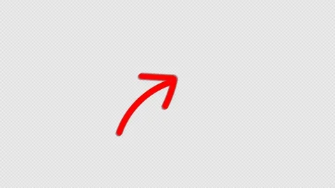 Arrow Red Animated Hand Drawn Pointing Up on Transparent Background Stock Footage 345491329
