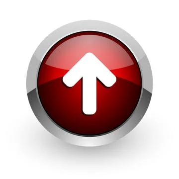 Arrow up red circle web glossy icon. Stock-Illustration