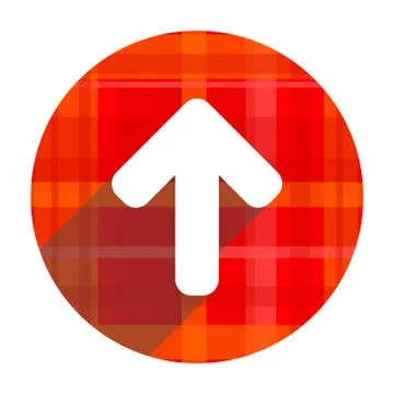 Up arrow red flat icon isolated. Stockillustratie