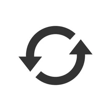 Arrow, refresh, update icon. Vector illustration, flat design. Stock Illustration