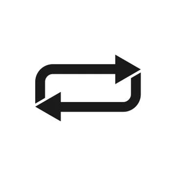 Arrow, refresh, update icon. Vector illustration, flat design. Illustrazione stock