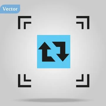 Arrow reload, rotate, refresh, repeat sign on rounded square glossy icon web  스톡 일러스트