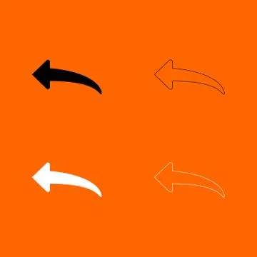 Arrow return or reply black and white set icon . Stock Illustration