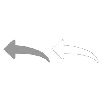 Arrow return or reply  grey set  icon . Illustrazione stock