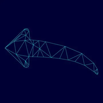 Arrow return or reply low poly triangulation triangulated polygonal electric  イラスト素材