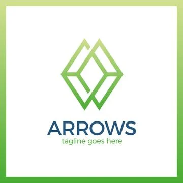 Arrow Rhomb Line Logo. Infinity cube Stock Illustration
