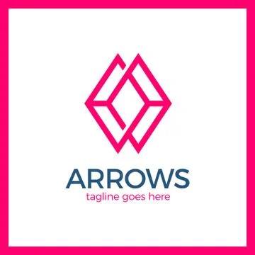 Arrow Rhomb Line Logo. Infinity cube Stock Illustration