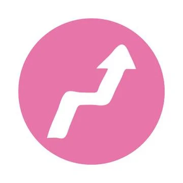 Arrow right and up direction block style icon Stock Illustration
