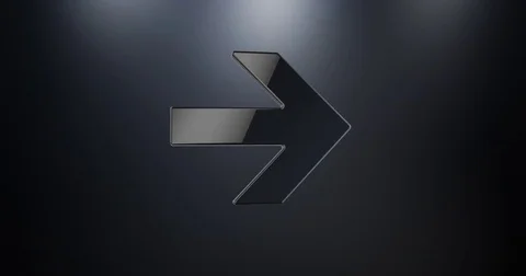 Arrow Right Black 3d Icon Stock Footage 69718866