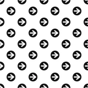 Arrow right circle button pattern, simple style Stock Illustration