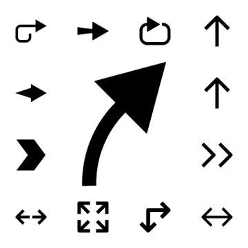 Up arrow right circle flat vector icon in arrows pack Stock Illustration