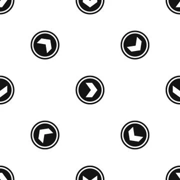 Arrow to right in circle pattern seamless black Stockillustratie