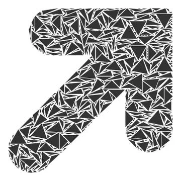 Arrow Up Right Collage of Triangles Stock Illustration