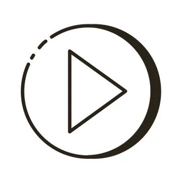 Arrow right direction button line style icon Stock Illustration