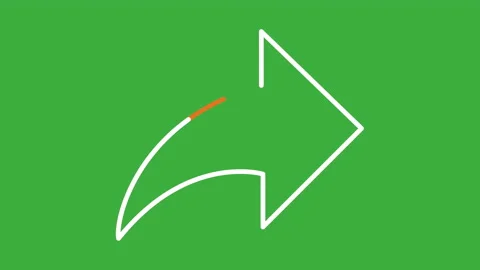 Arrow On Right Direction On Green Background Video stock 194994506