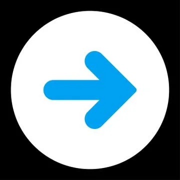 Arrow Right flat blue and white colors round button イラスト素材